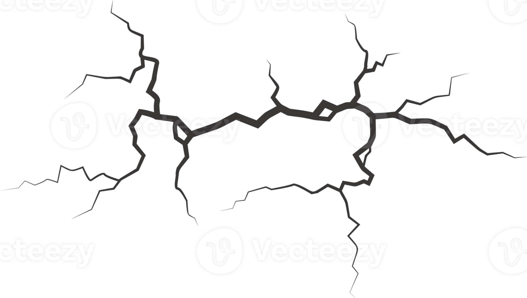 parete crepe con rotto struttura. terra terremoto effetto. buco Linee su terra e Ghiaccio. roccia distruzione graffiare. png