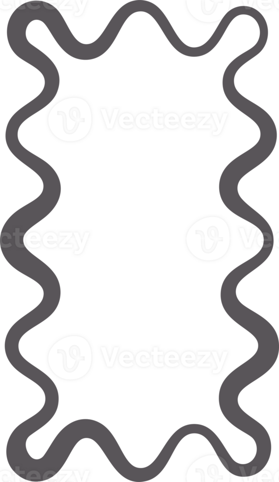 y2k Kringel rahmen. Zickzack- wellig Rand zum Geschichte. Rechteck gezähnt retro groovig Form. süß funky geometrisch Plakate zum modern Design. ästhetisch Elemente. png