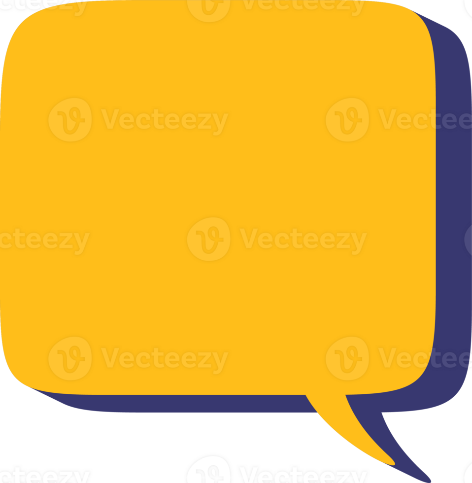 Text talk balloon. Speech bubble for dialog. Comic cloud box for message with shadow. Frame shape for comment. Rectangle png