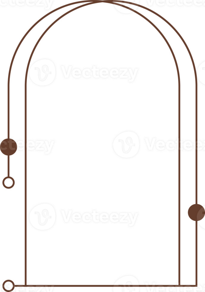 estético marco forma. mínimo y2k contorno gráfico diseño con destellos resumen minimalista arco borde. de moda boho geométrico modelo png