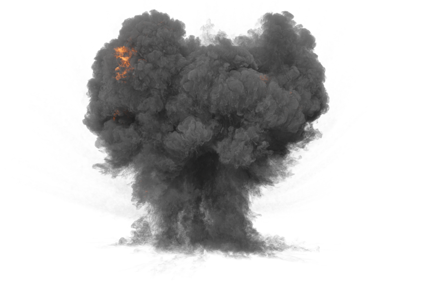 Artillery explosion on transparent background png