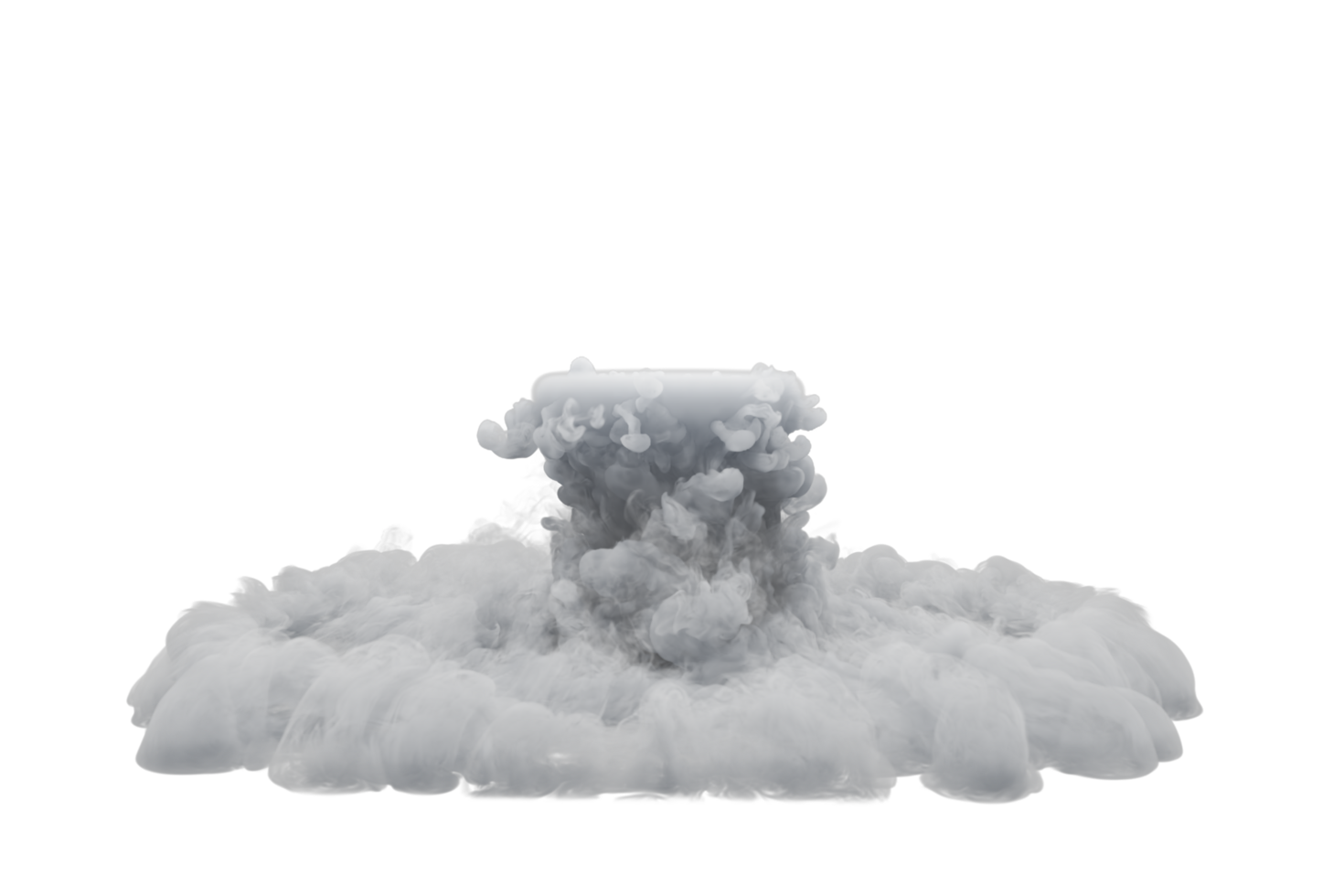 Dry ice smoke with podiums on transparent background png