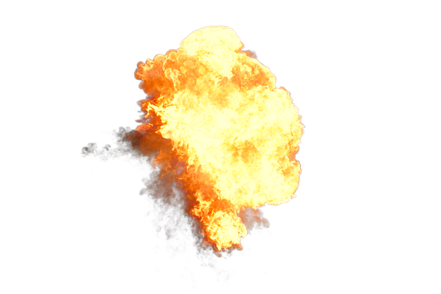 Aerial explosion on transparent background png