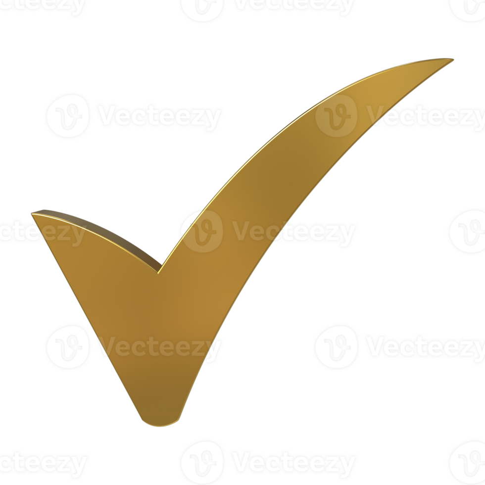 3D Tick mark - Symbol of Achievement and Success png