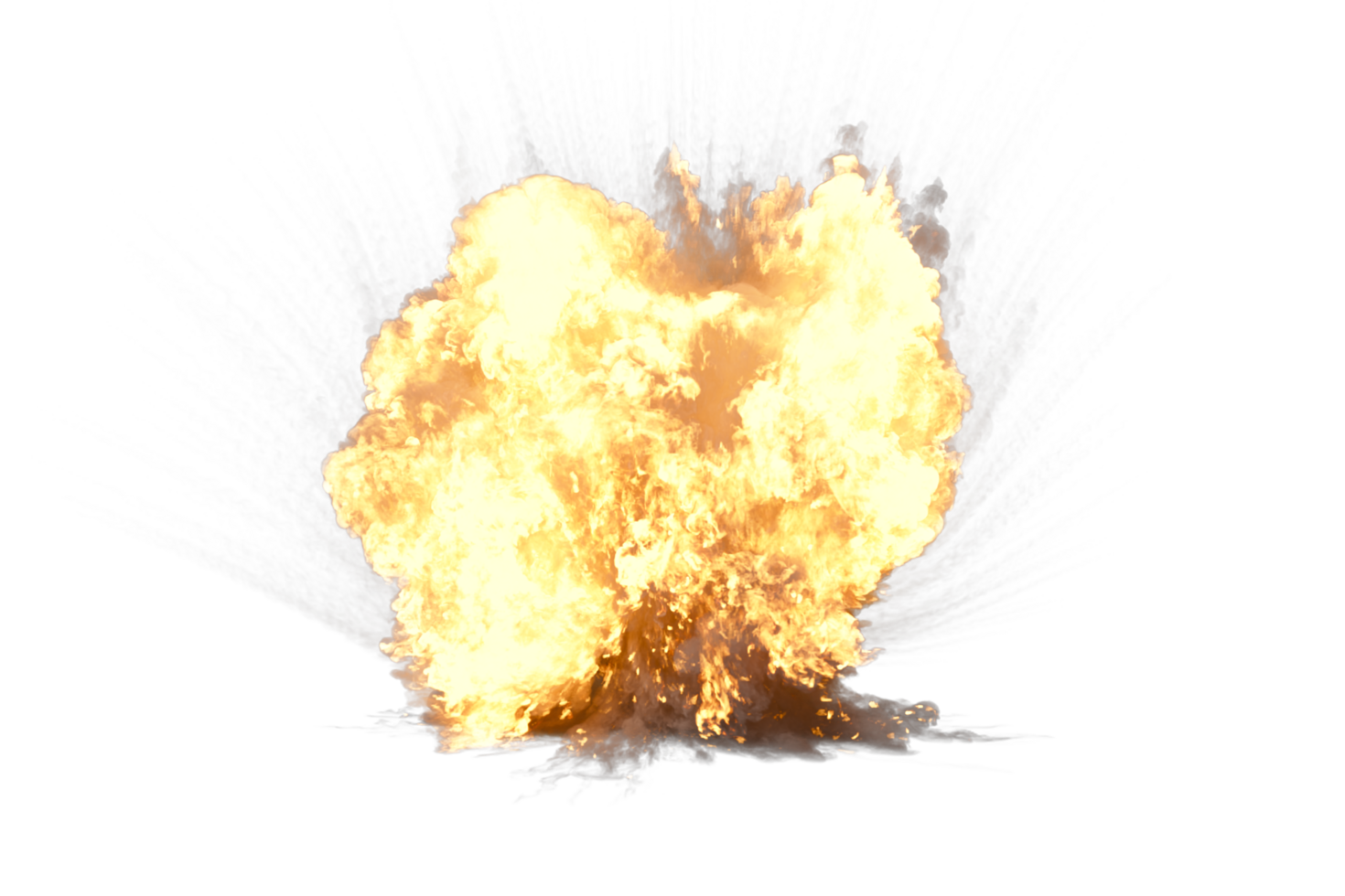Artillery explosion on transparent background png