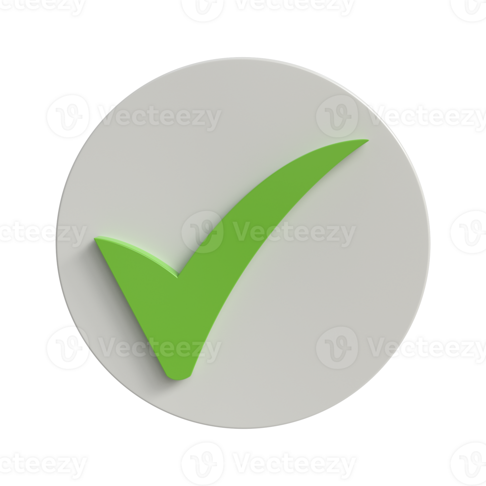 3D Tick mark - Symbol of Achievement and Success png