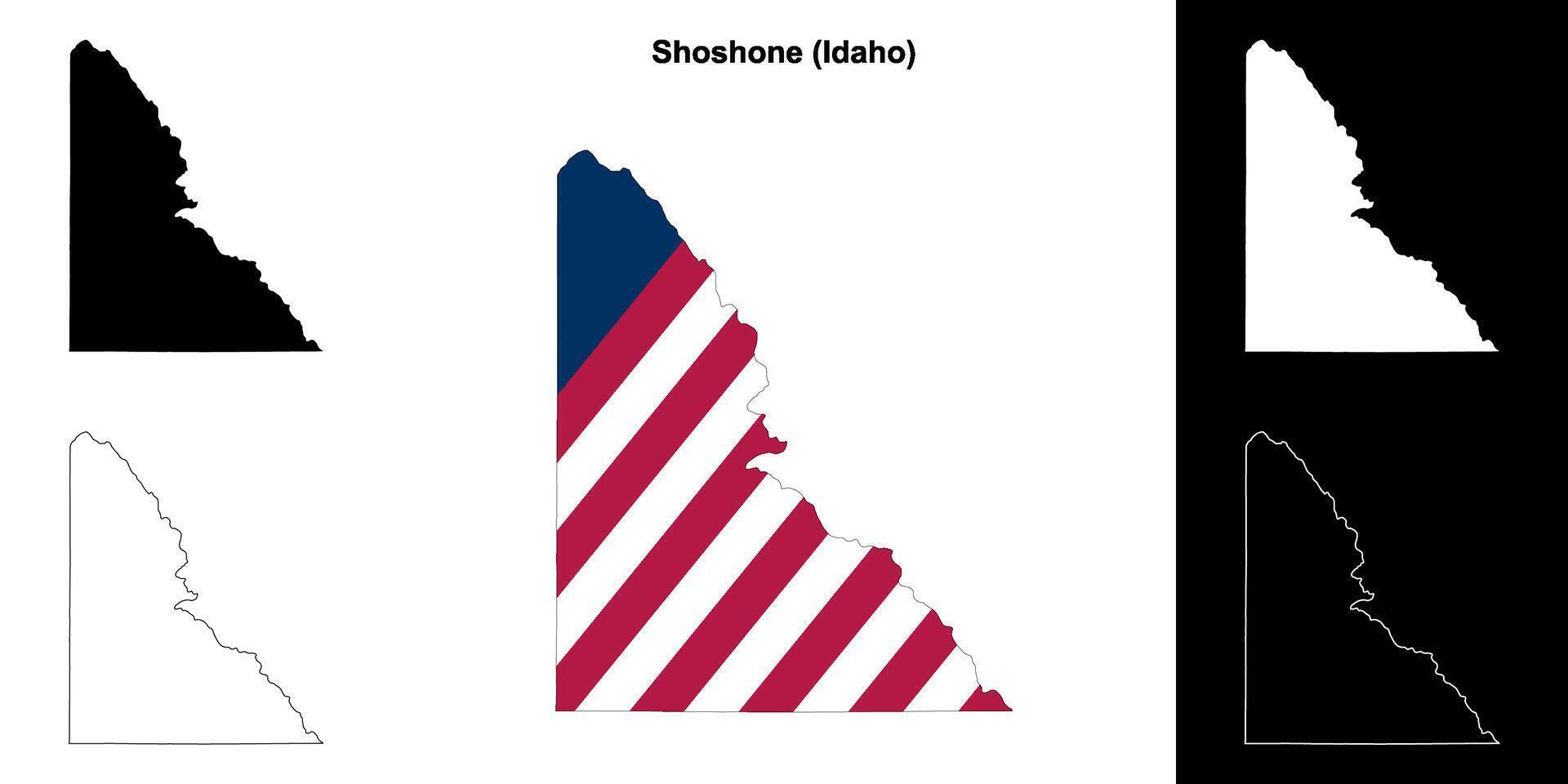 Shoshone County, Idaho outline map set 43222743 Vector Art at Vecteezy