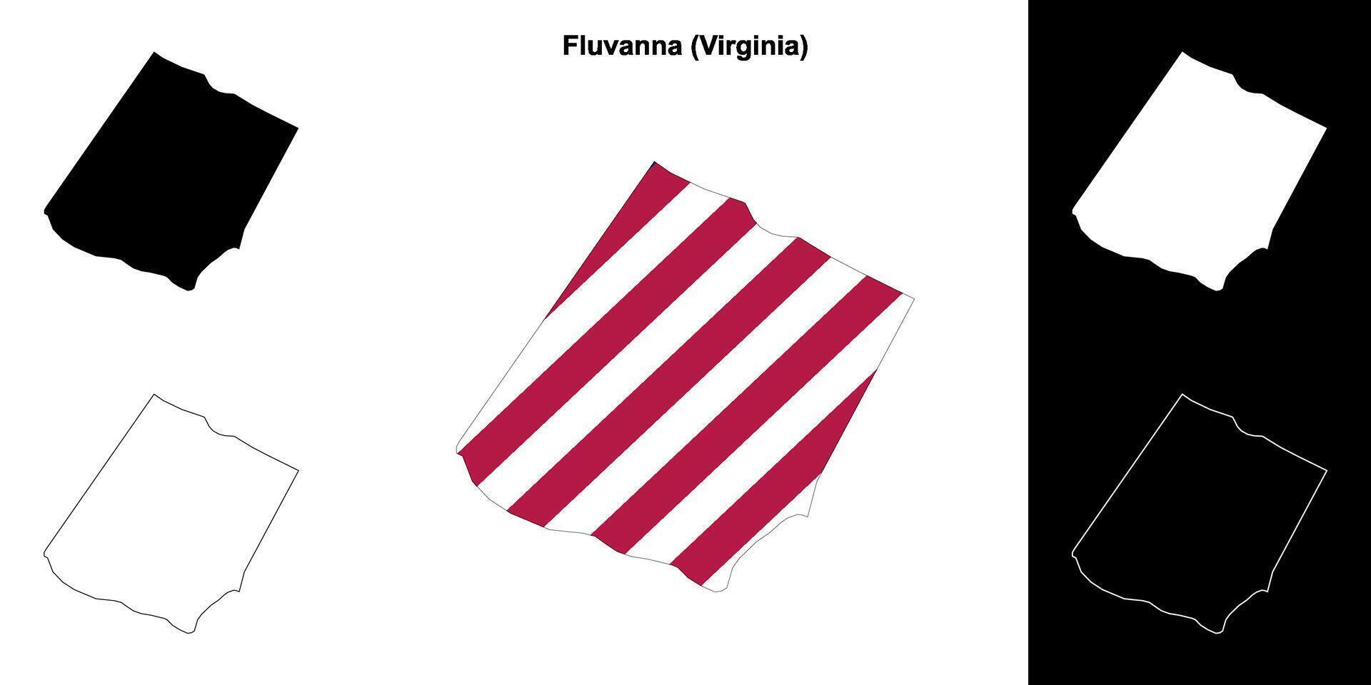 Fluvanna County, Virginia outline map set vector