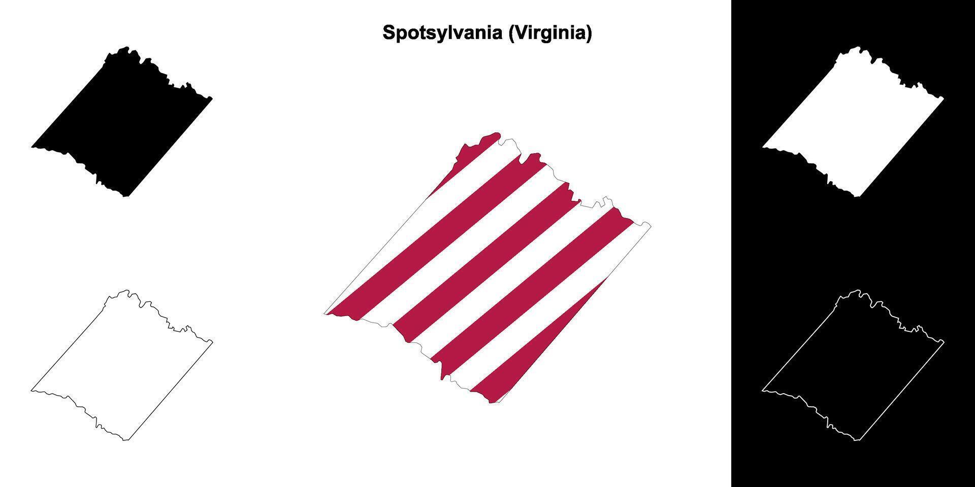 Spotsylvania County, Virginia outline map set vector