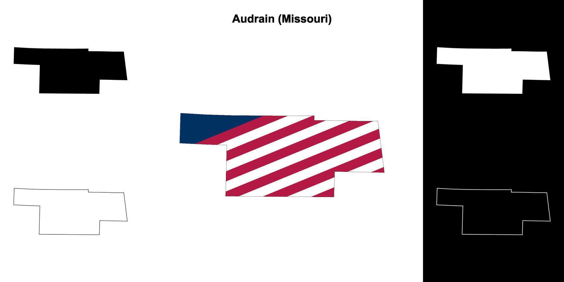 Audrain County, Missouri outline map set vector