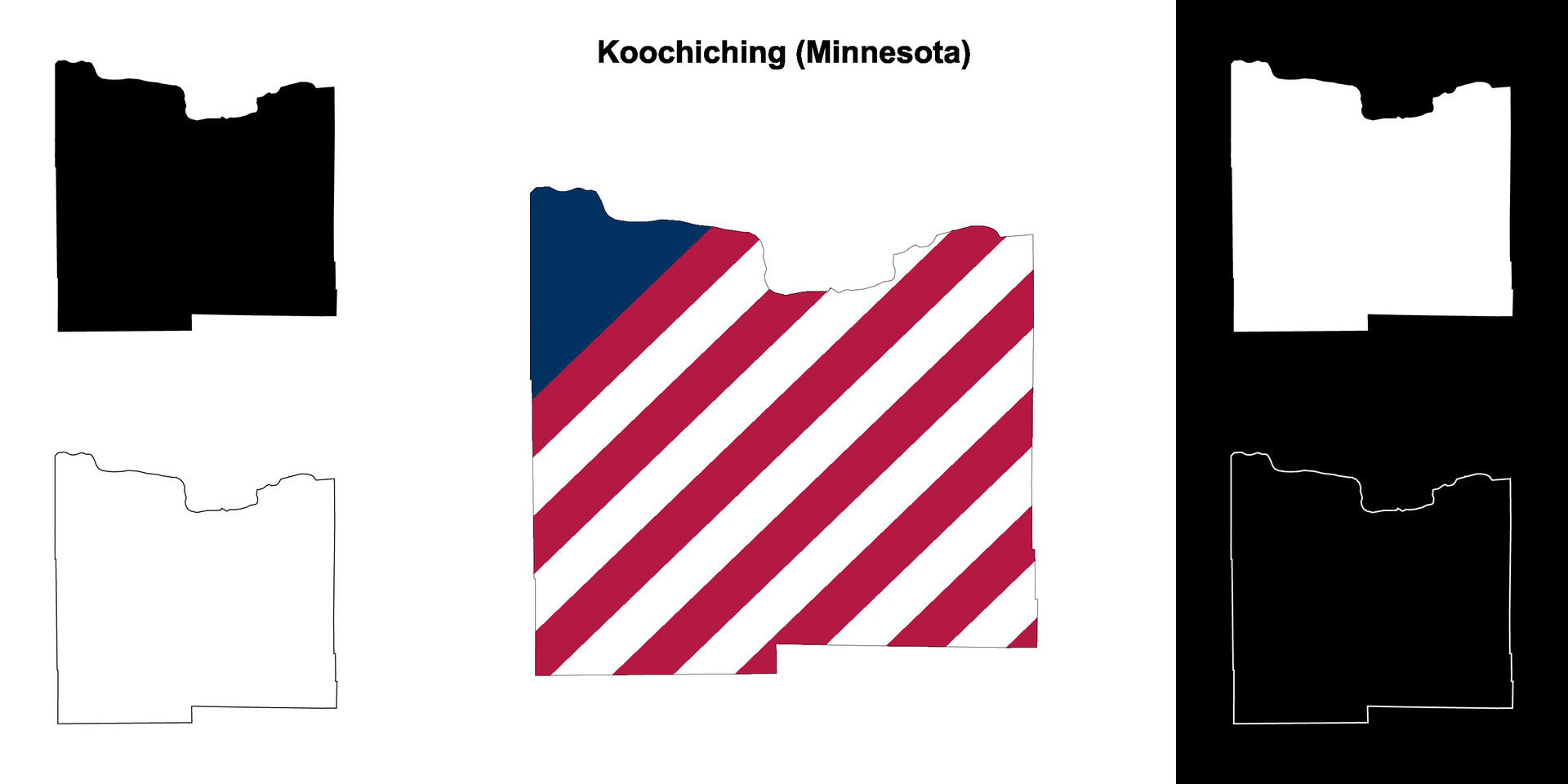 Koochiching County, Minnesota outline map set 43222972 Vector Art at