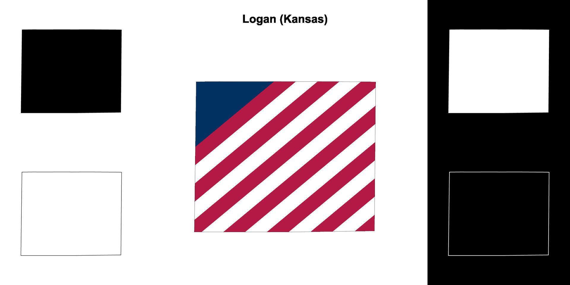 logan condado, Kansas contorno mapa conjunto vector