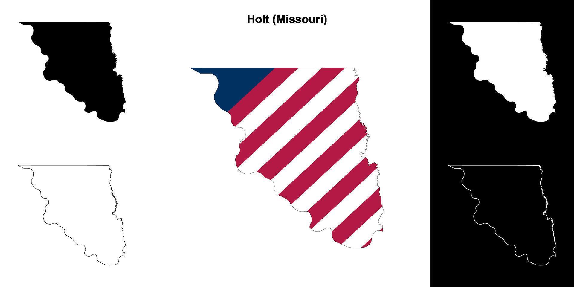 Holt County, Missouri outline map set vector