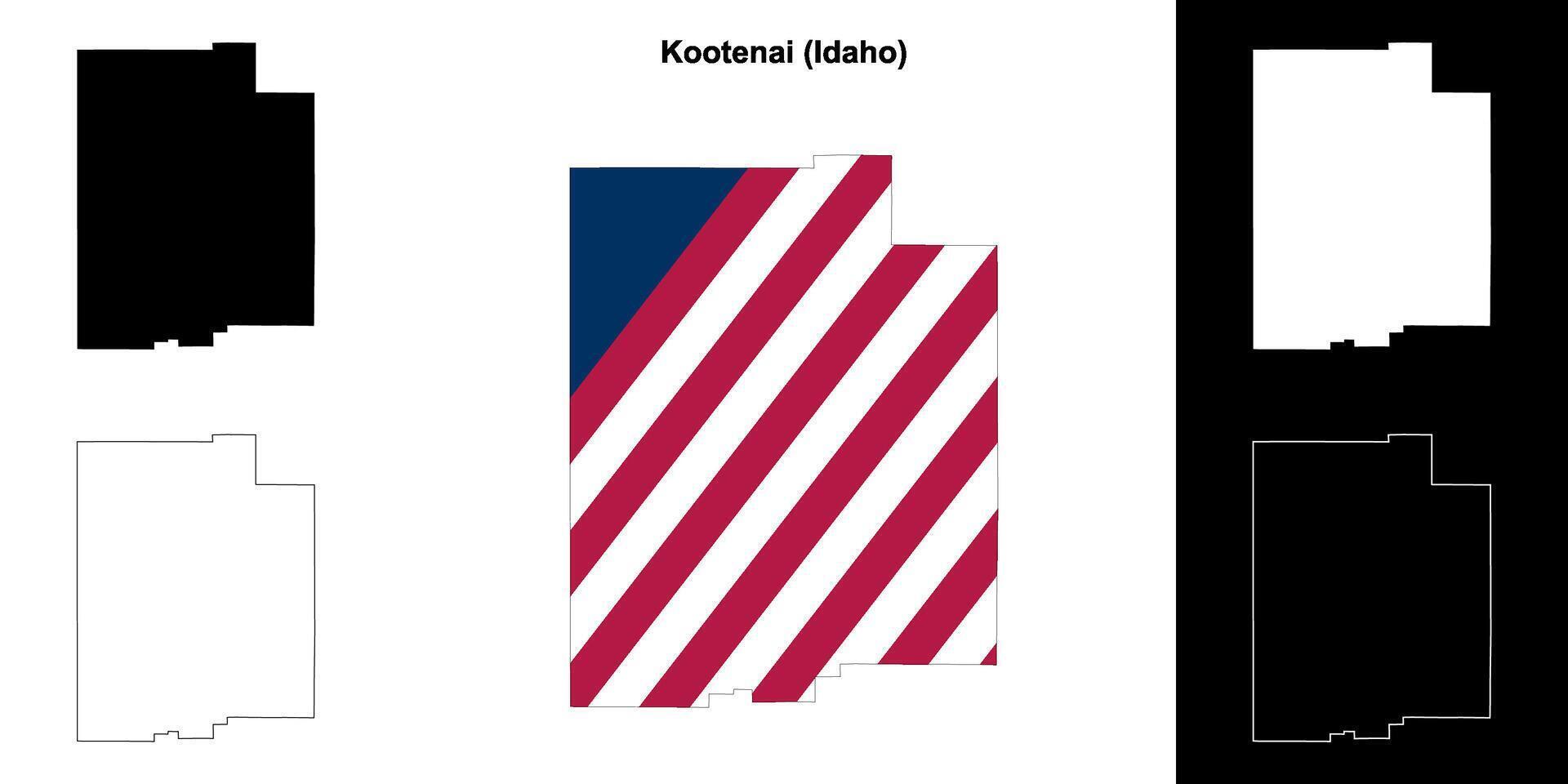 kootenai condado, Idaho contorno mapa conjunto vector