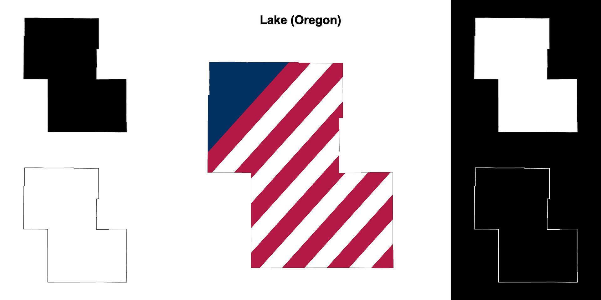 Lake County, Oregon outline map set 43223338 Vector Art at Vecteezy