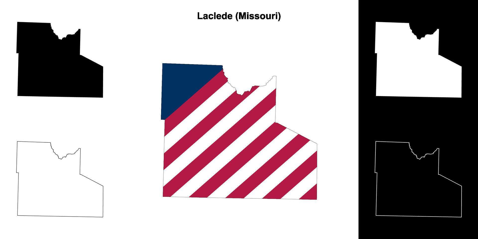 Laclede County, Missouri outline map set vector