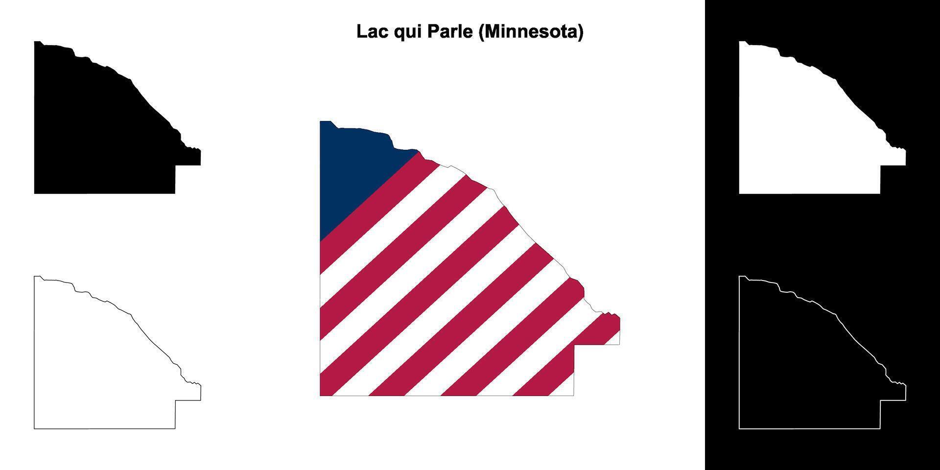 laca qui hablar condado, Minnesota contorno mapa conjunto vector