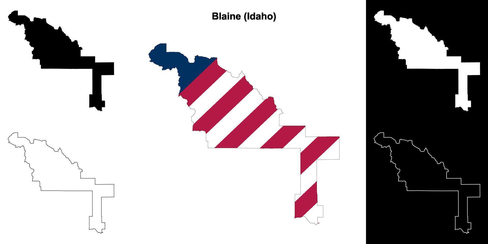 blaine condado, Idaho contorno mapa conjunto vector