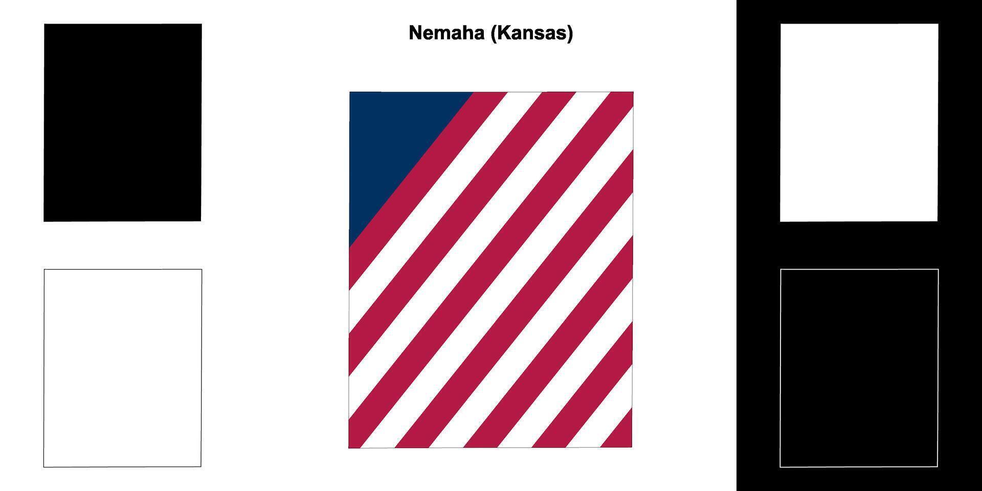 nemaha condado, Kansas contorno mapa conjunto vector