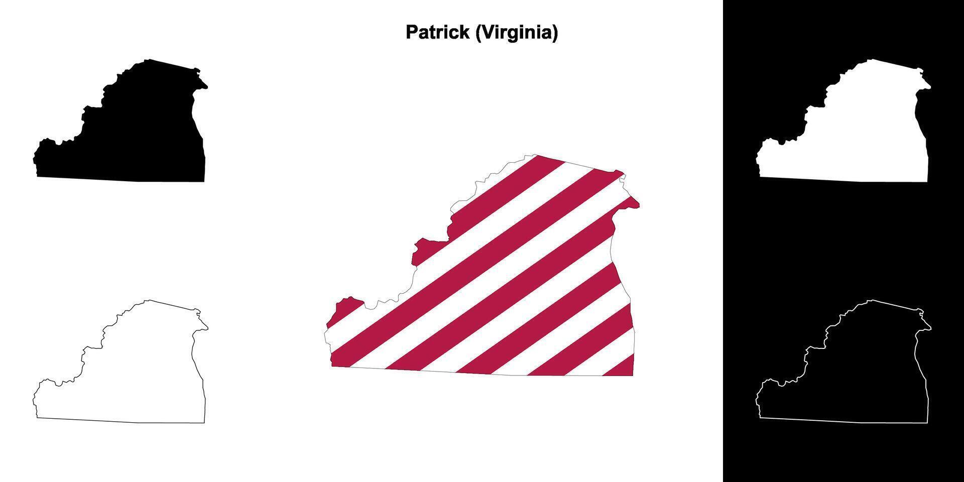 Patrick County, Virginia outline map set vector