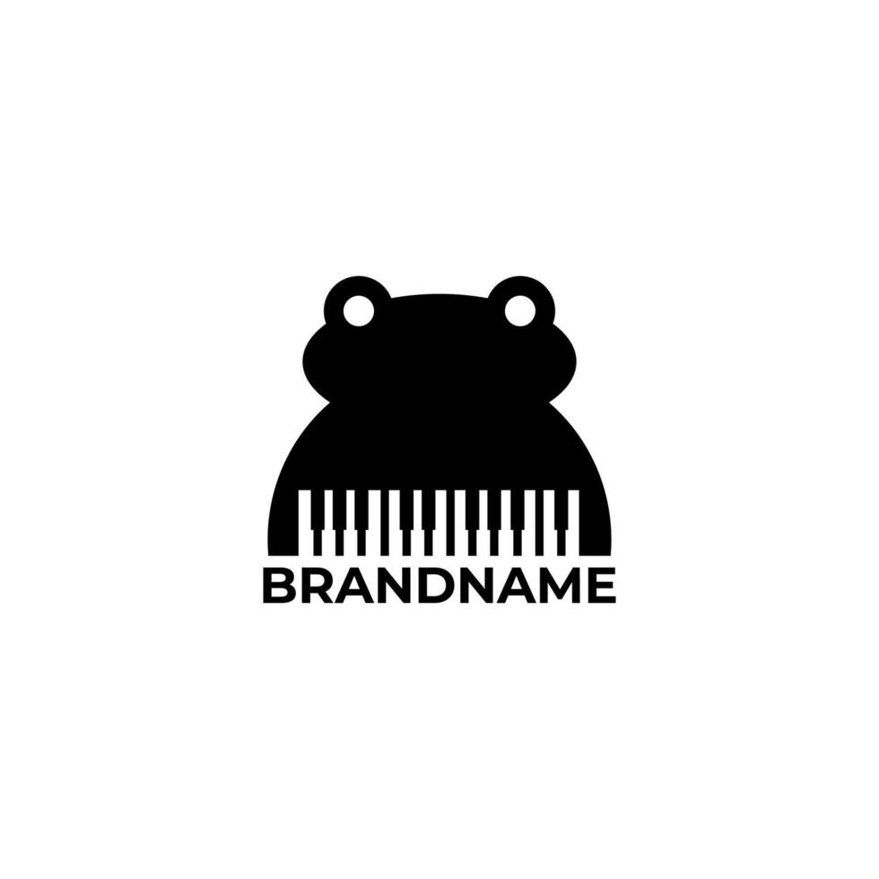 Frog piano logo simple design template. Flat illustration of frog piano icon for web design vector