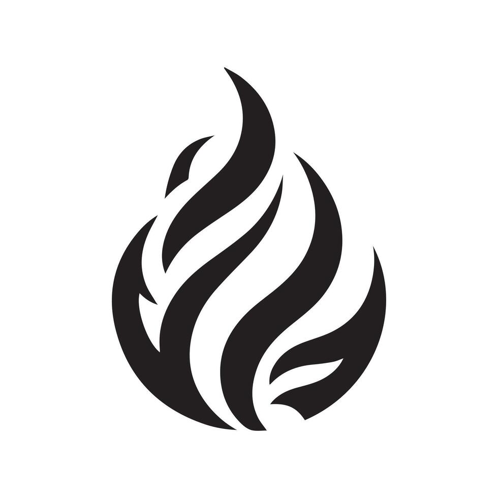 minimalist fire logo on white background vector