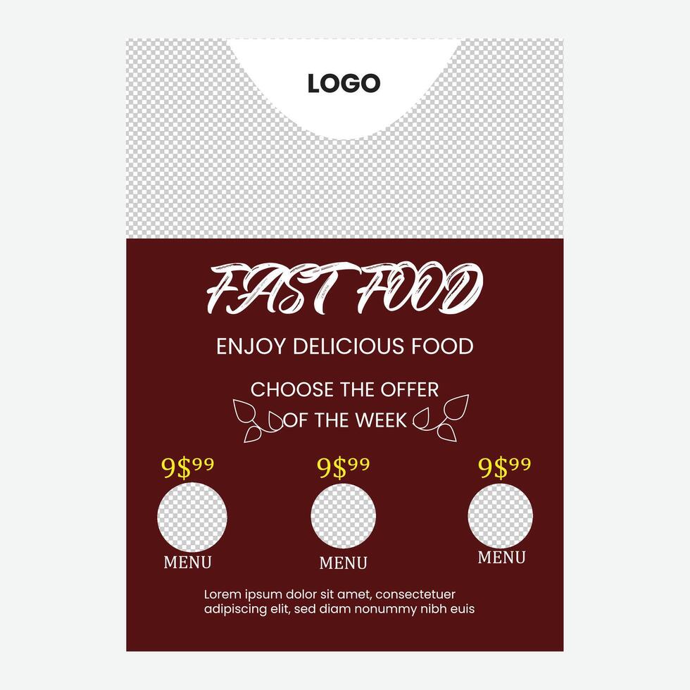 Restaurant food flyer vector