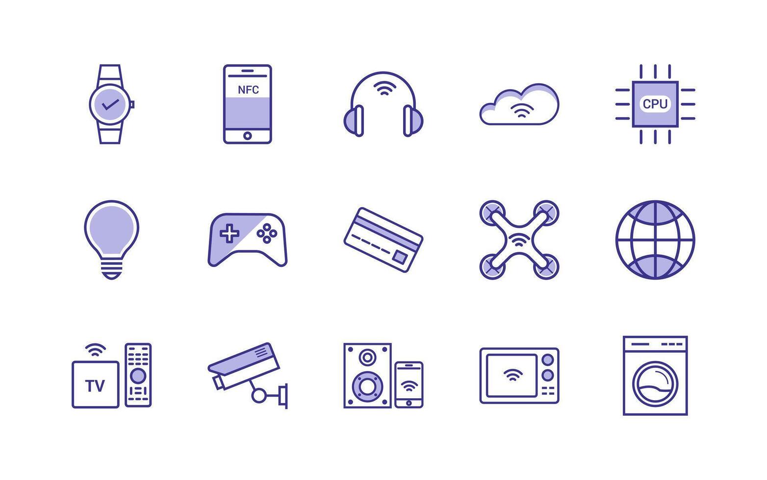Wireless Gadget Icon Set. Internet of things vector