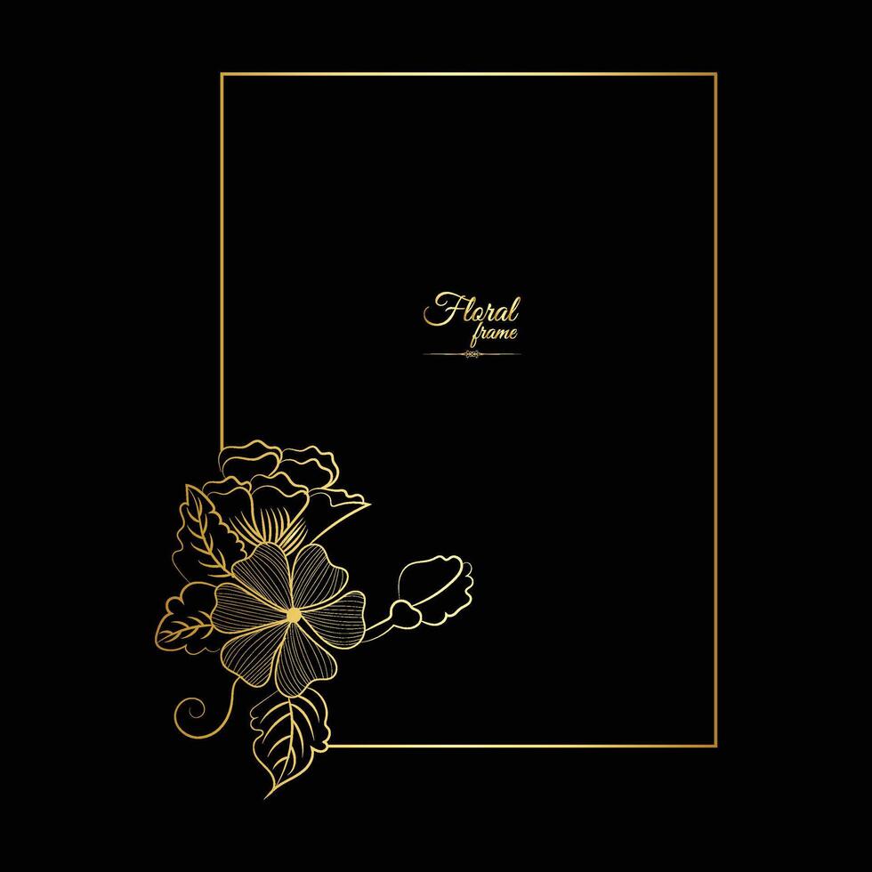 oro brillante brillante Clásico marco con flor aislado floral antecedentes dorado lujo marco vector