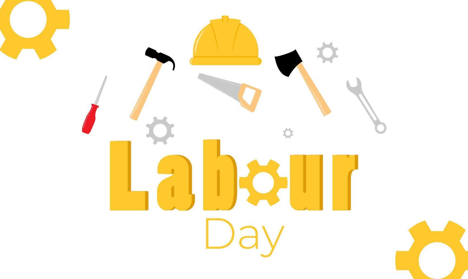 illustration of Labour Day concept with hat and tools. Poster for labour day, International worker's day 1st May vector