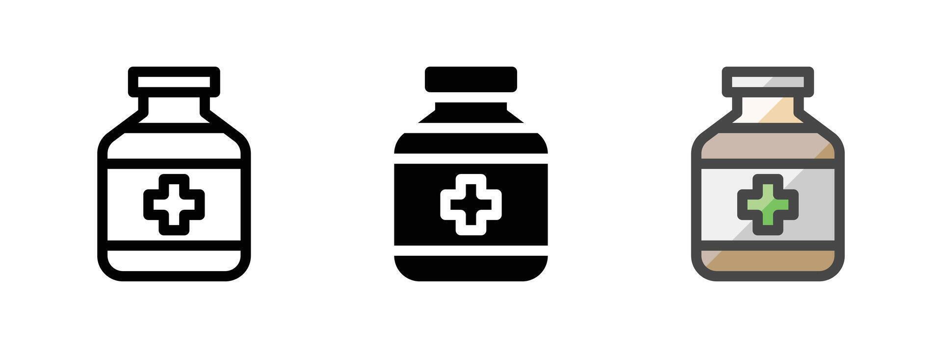 Multipurpose Syrup Bottle Icon in Outline, Glyph, Filled Outline Style vector