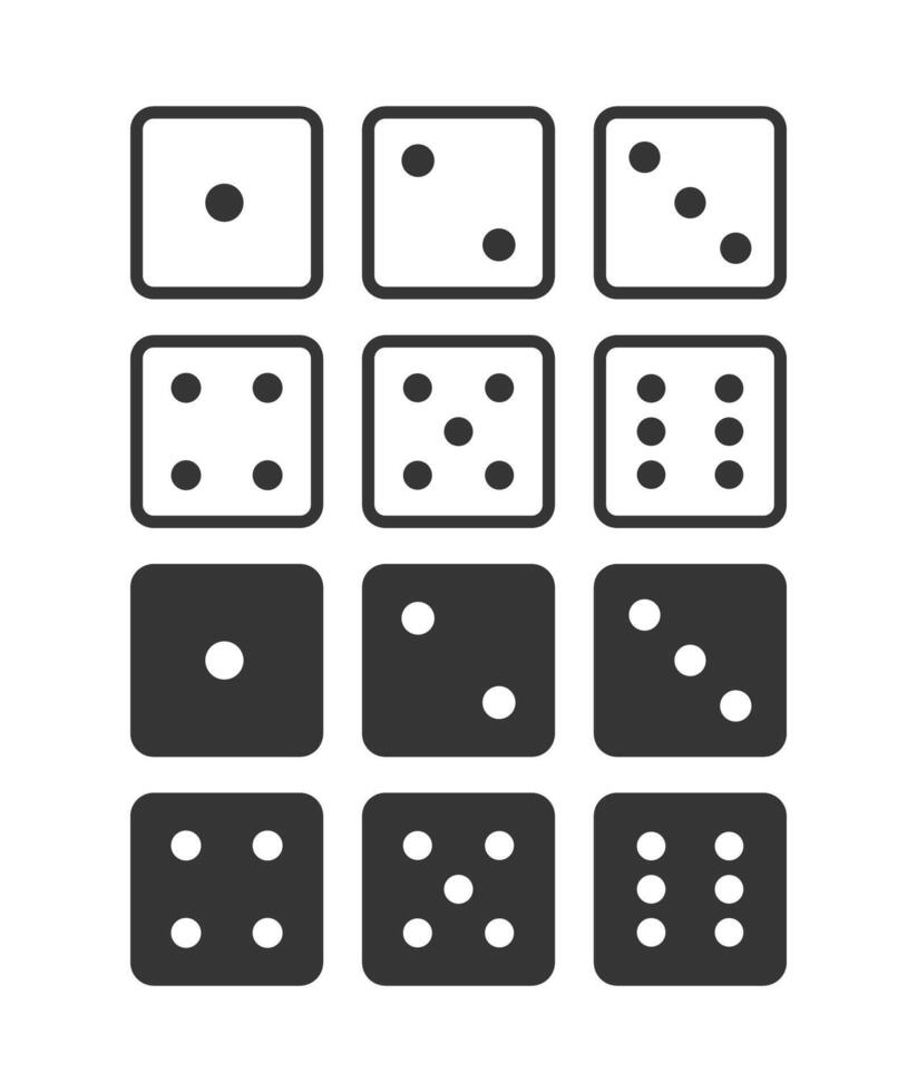 Dice Faces Style Illustration vector