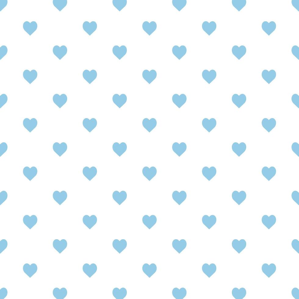 Cute Blue White Heart Seamless Pattern Background vector