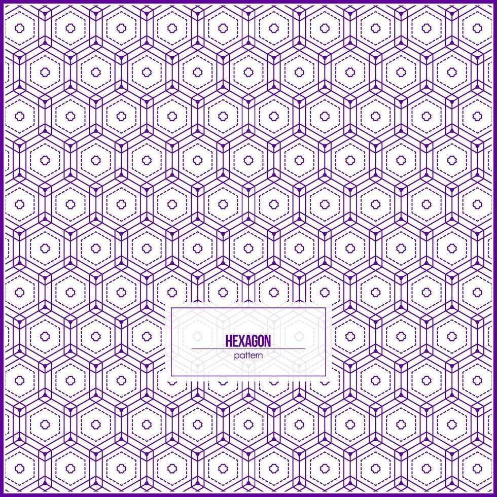 hexagon pattern with multiple creative purple lines vector