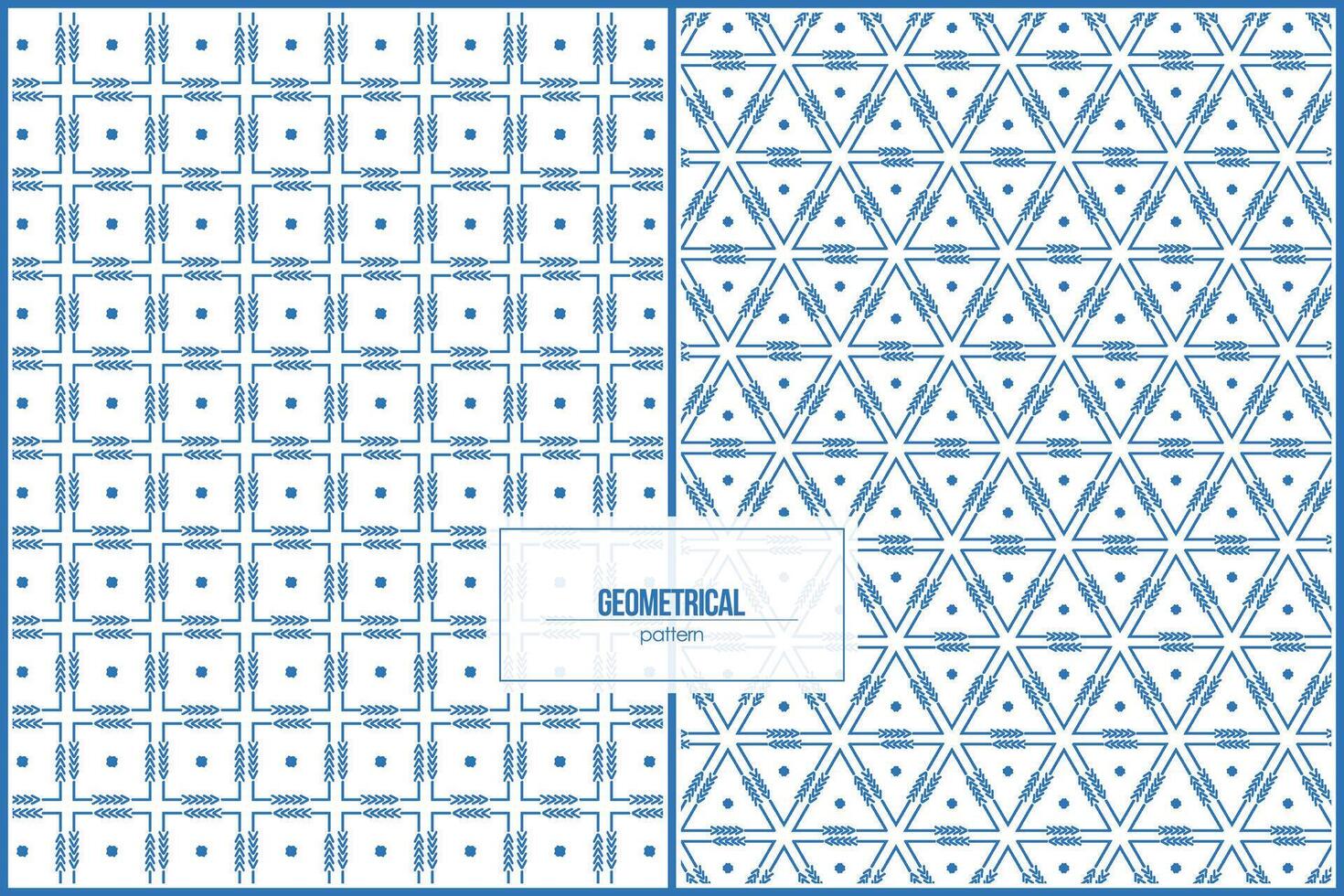 unique blue pattern of rectangle and triangle shape vector