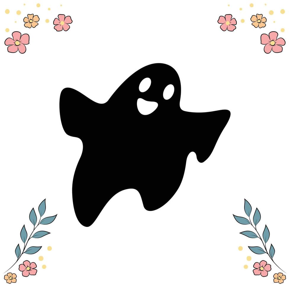 Ghost Silhouette illustration, Ghost Silhouette, Ghost Silhouette art on white background vector
