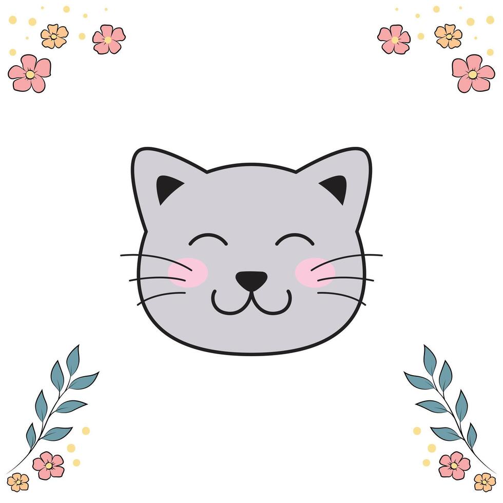 Cat illustration, Cat flat style, Cat illustration on white isolated background vector