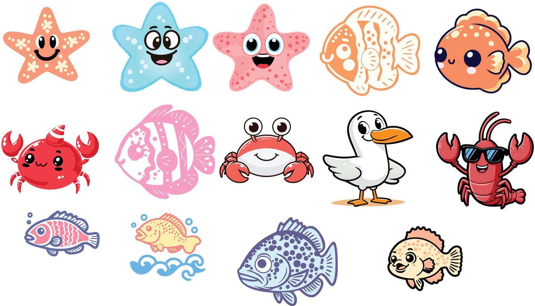 Cartoon Beach Friends vector
