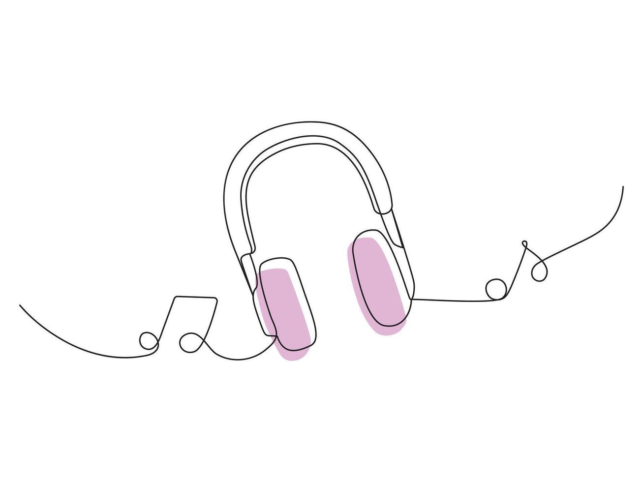 Continuous one line art world music day art vector