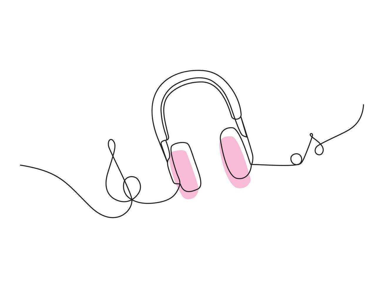 Continuous one line art world music day illustration vector