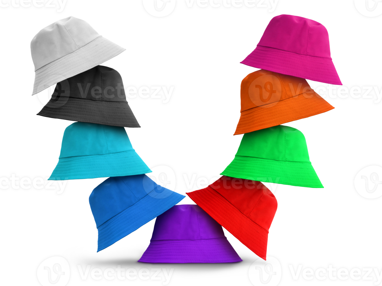 colorful bucket hats transparent png