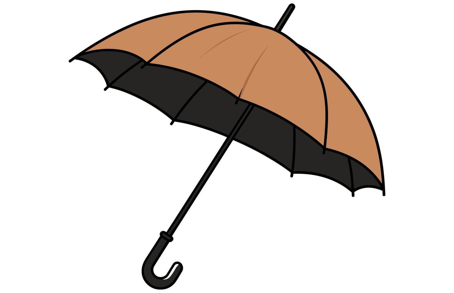 Umbrella Flat Illustration, Cartoon umbrella icon, Colorful Open Umbrella. vector