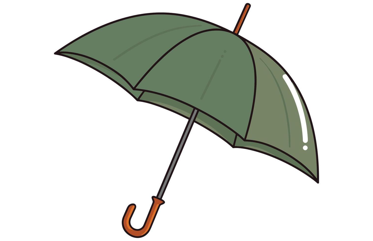 Umbrella Flat Illustration, Cartoon umbrella icon, Colorful Open Umbrella. vector