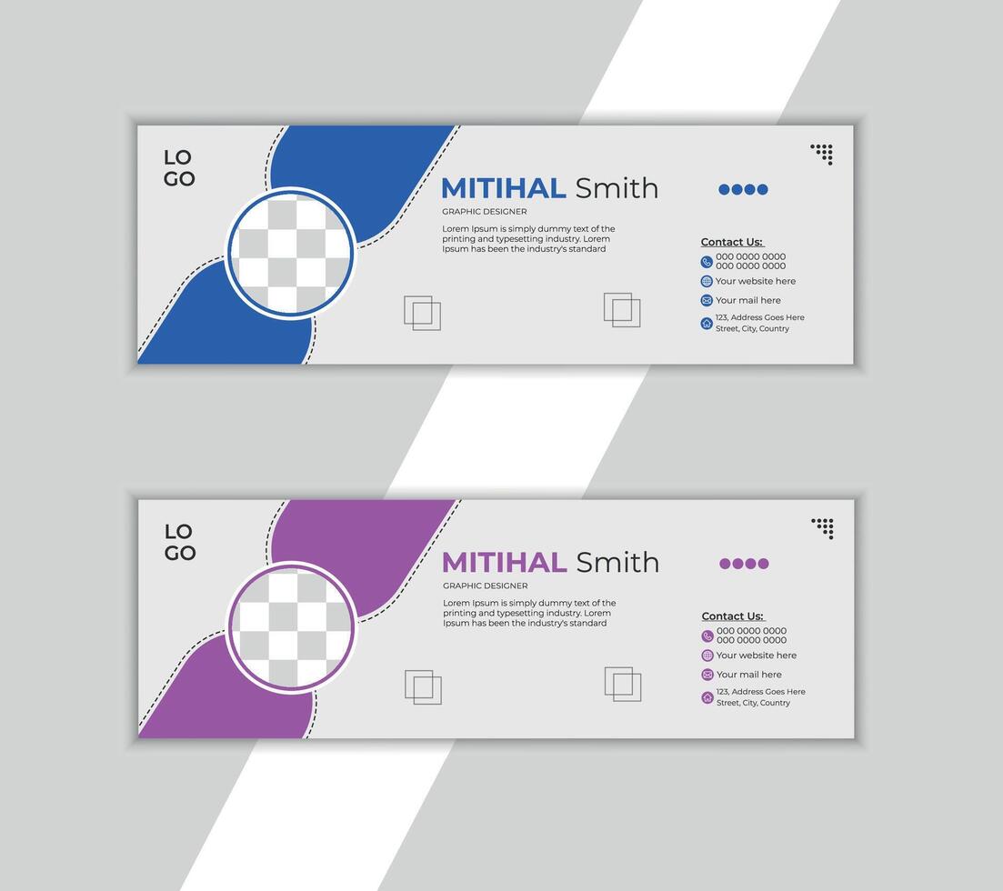 Corporate email signature design vector
