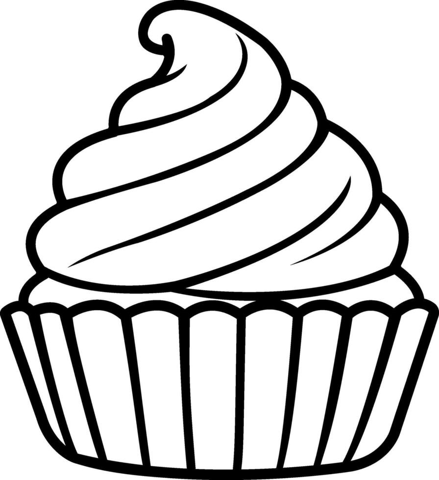 Cupcake Line Art vector