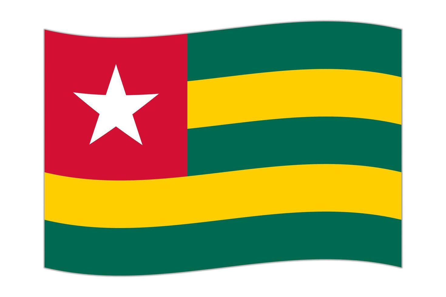 Waving flag of the country Togo. illustration. vector