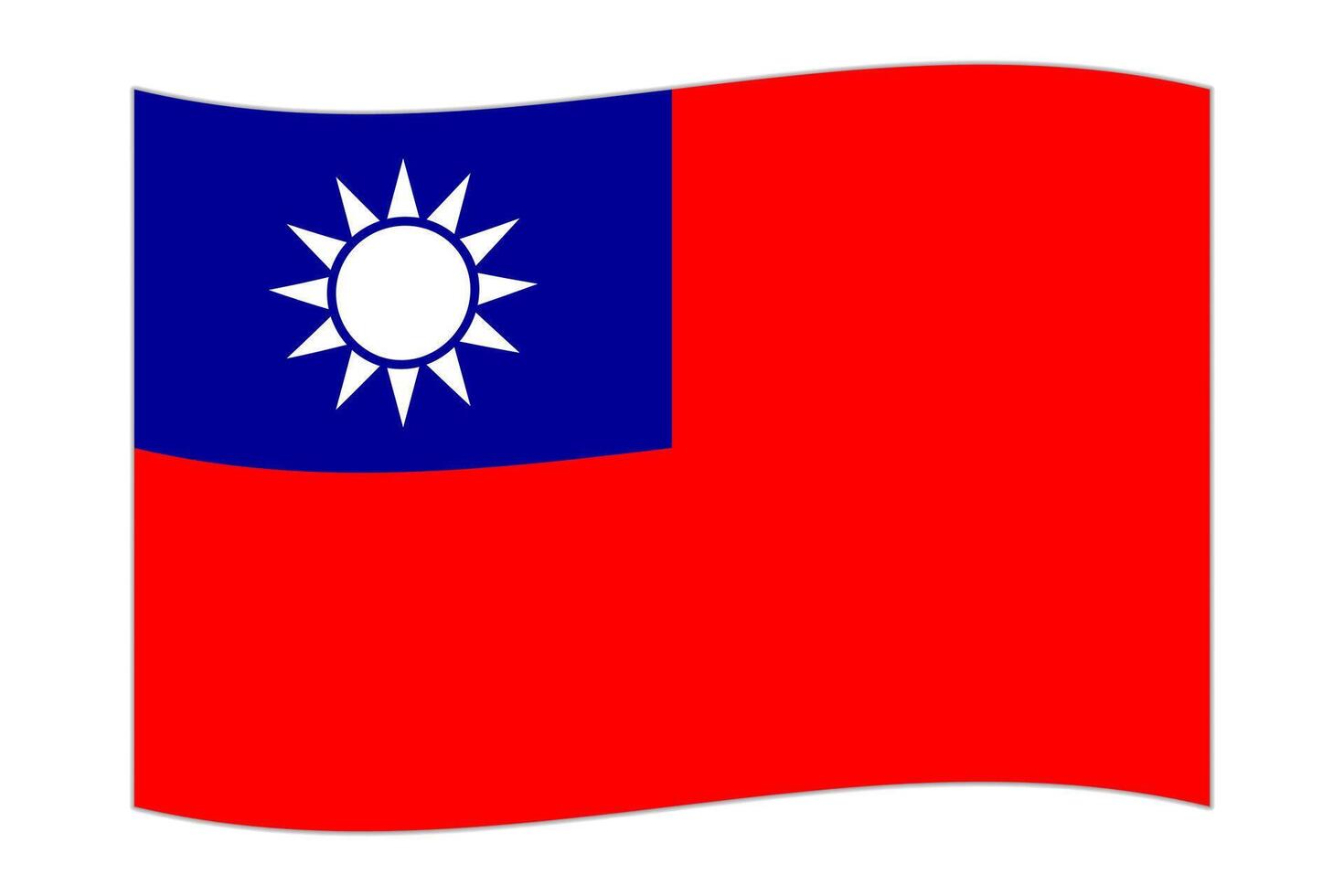 Waving flag of the country Taiwan. illustration. vector