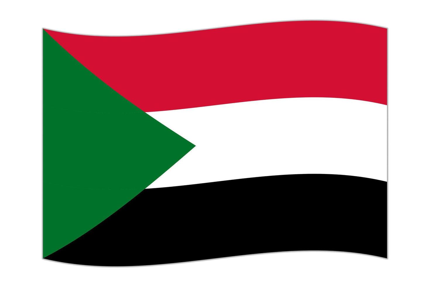 Waving flag of the country Sudan. illustration. vector