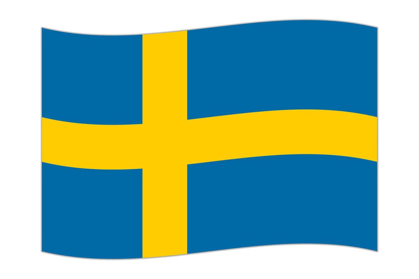 Waving flag of the country Sweden. illustration. vector