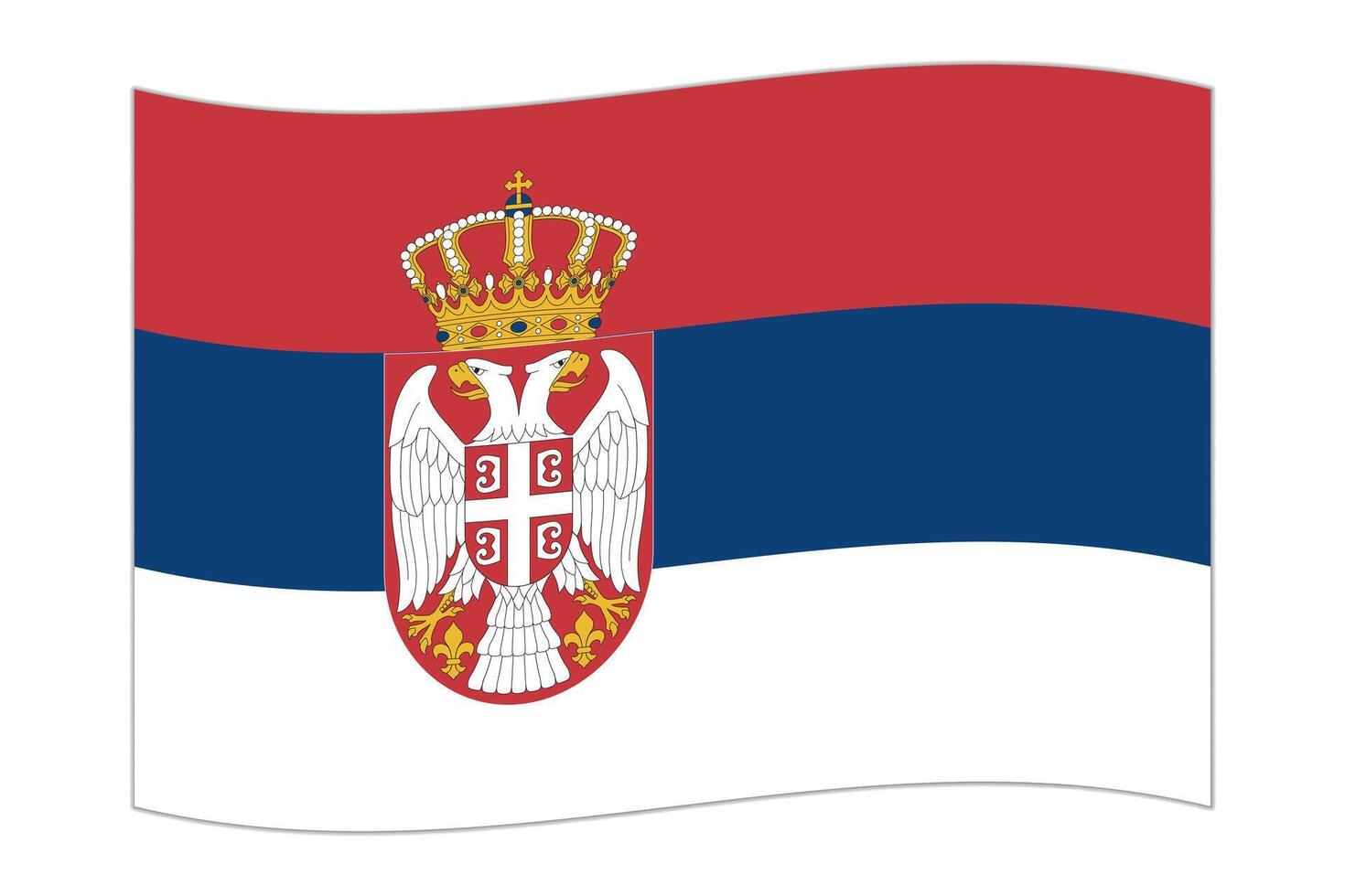 Waving flag of the country Serbia. illustration. vector